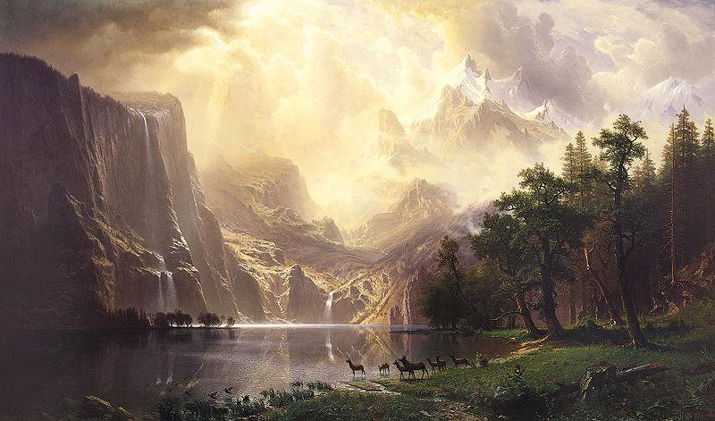 Albert Bierstadt Among the Sierra Nevada Mountains, California Germany oil painting art